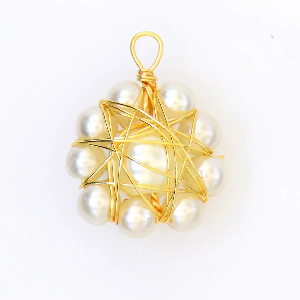 Pearl Copper Wire Wrapped Hanging