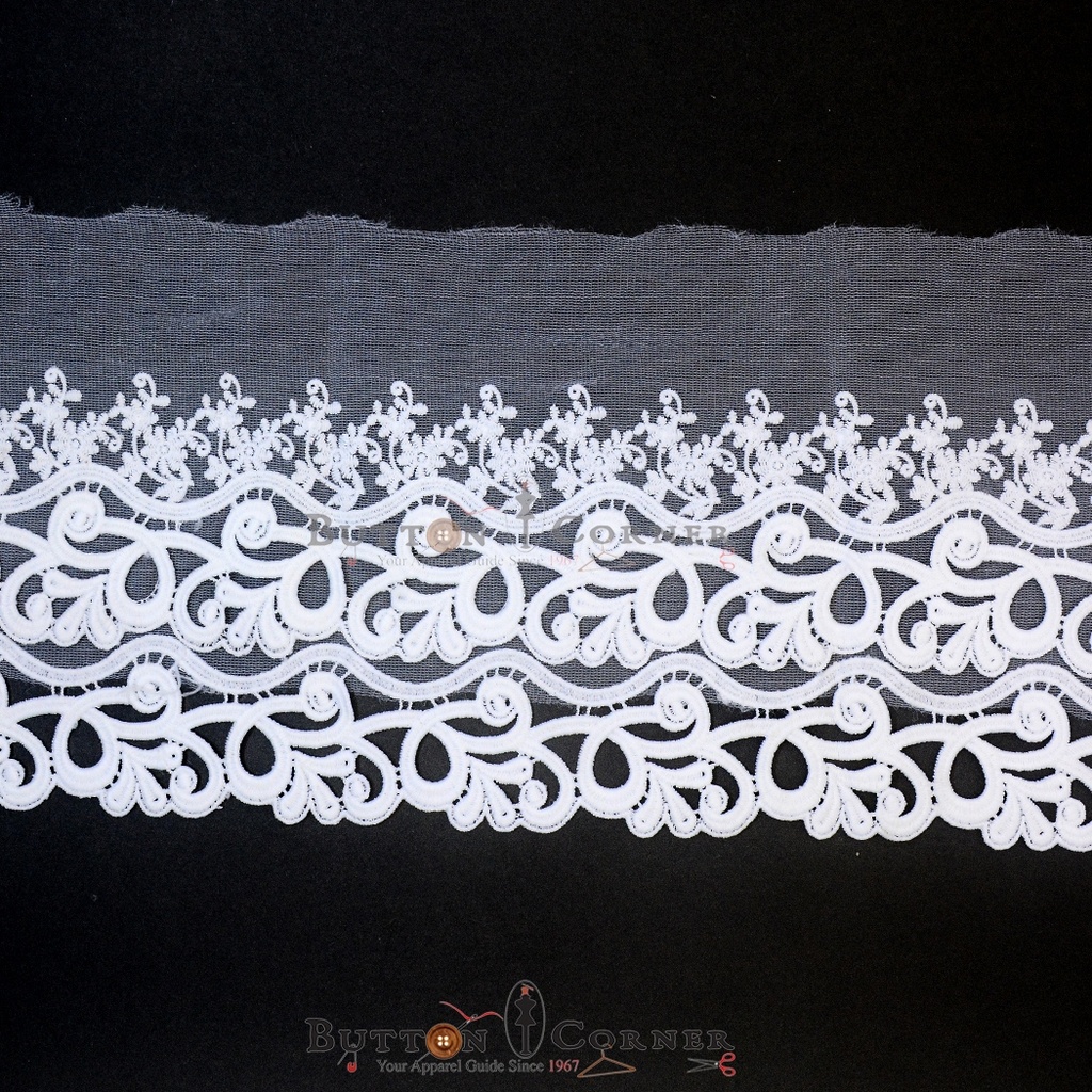 One Side Border Net Embroidered Lace