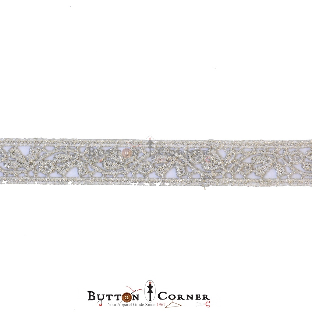 Double Side Border Metallic Yarn Lace