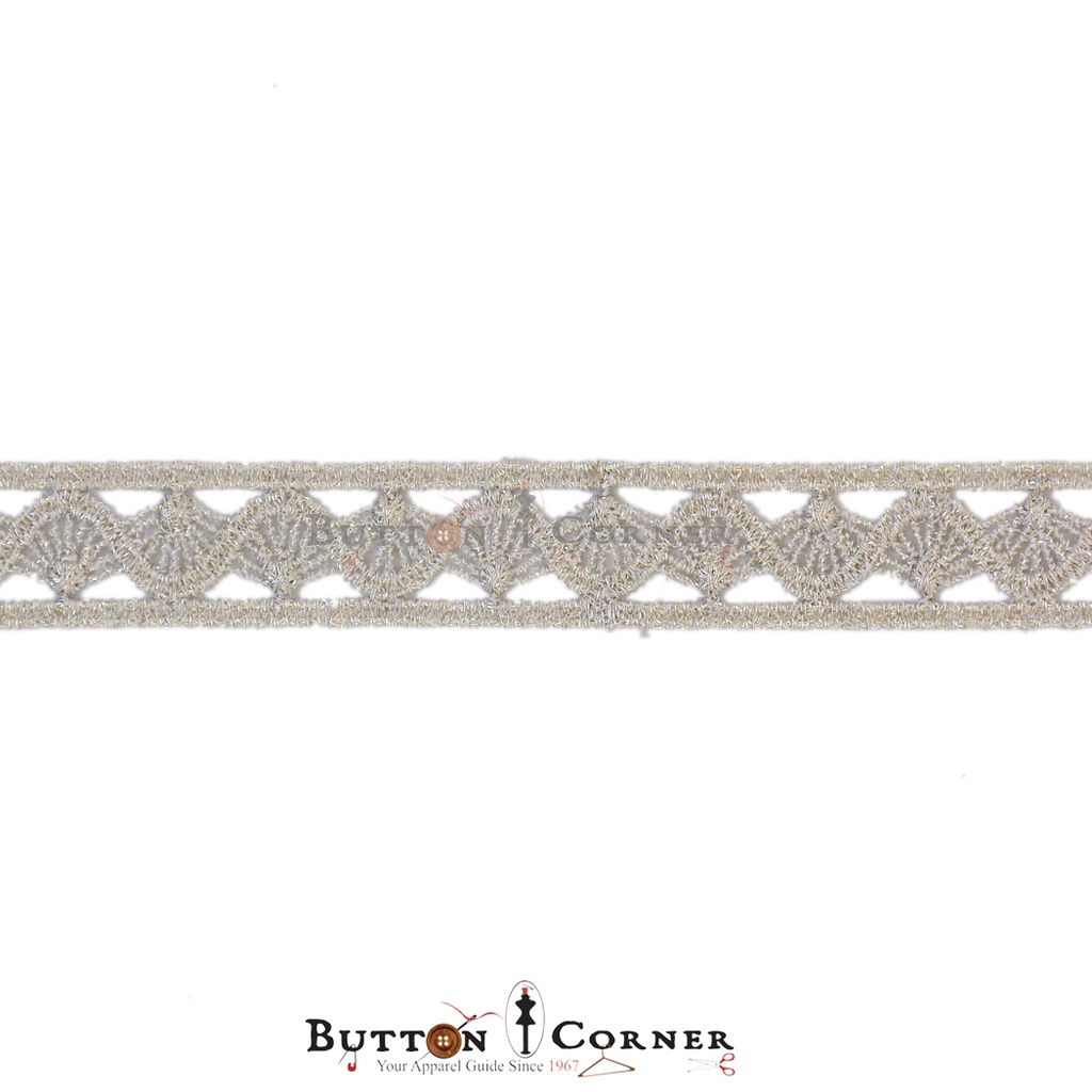 Double Side Border Metallic Yarn Lace