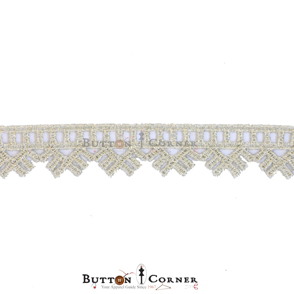 One Side Border Metallic Yarn Lace