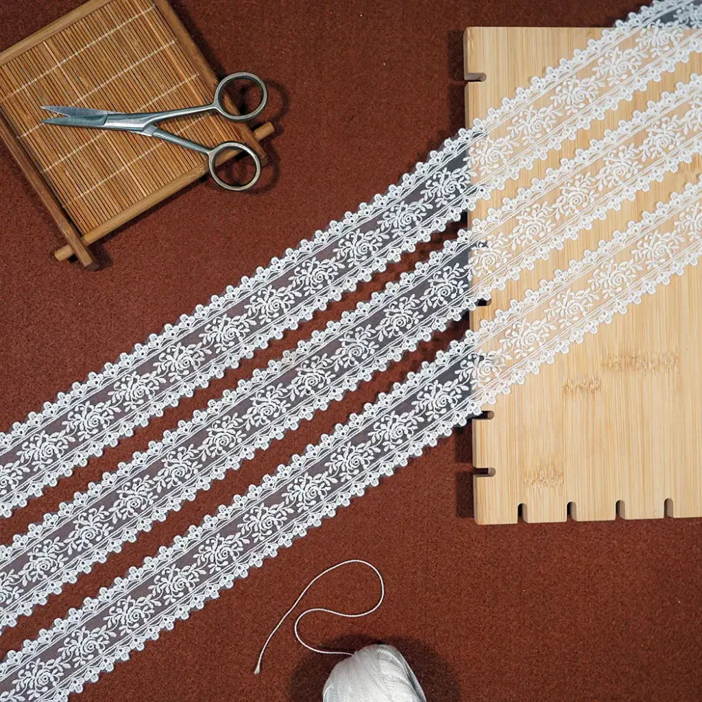Double Side Border Embroidery Net Lace