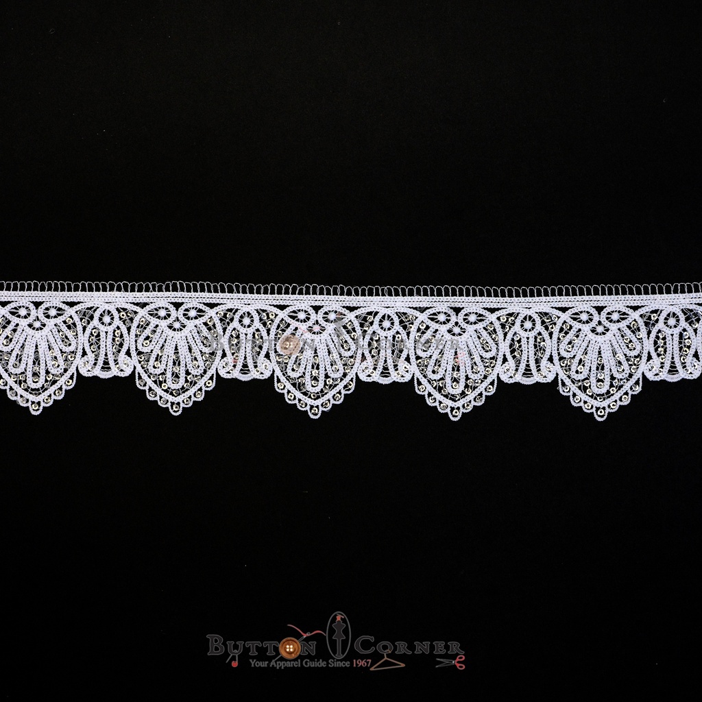 One Side Border Shuttle Sequence Lace