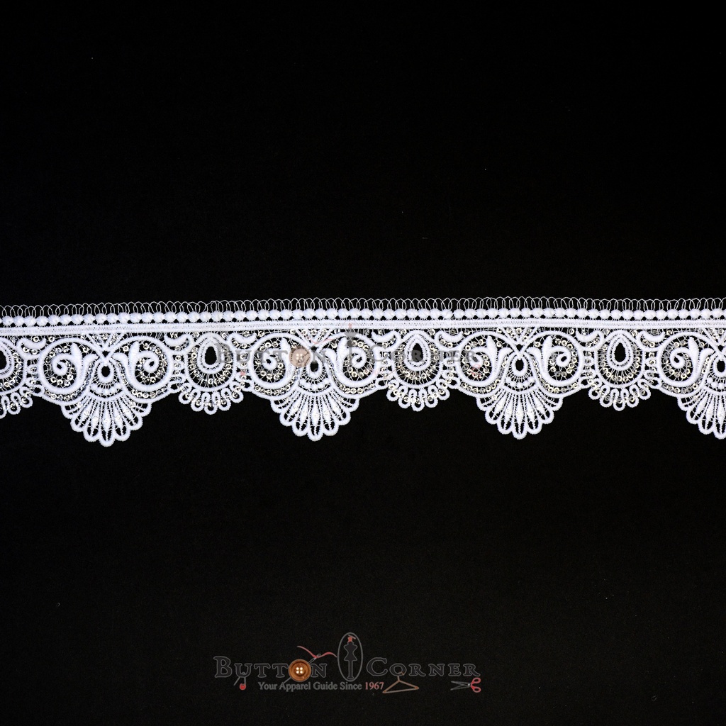 One Side Border Shuttle Sequence Lace