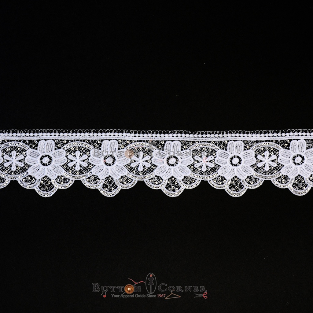 One Side Border Shuttle Sequence Lace