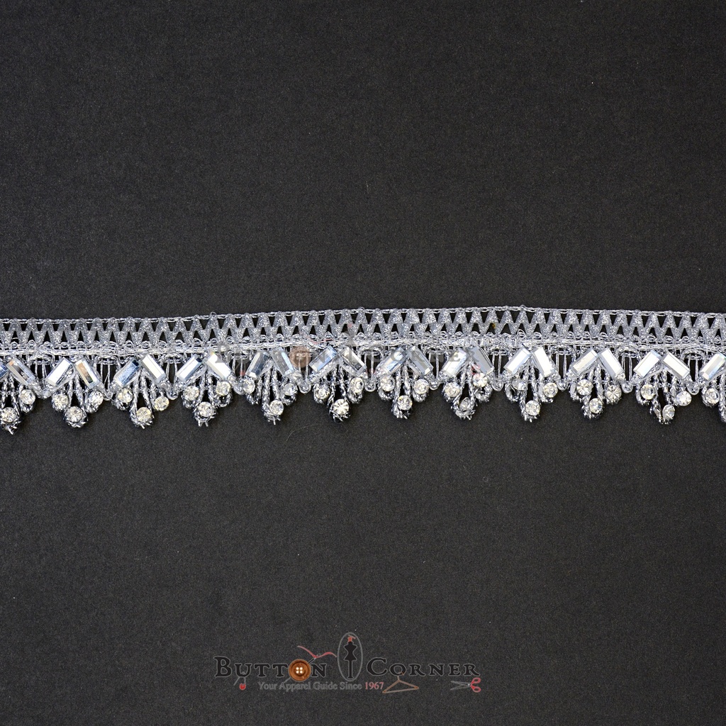 Fancy Metallic Yarn Stone Lace