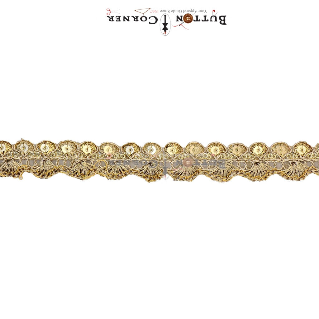 Fancy Sequence Metallic Yarn Lace