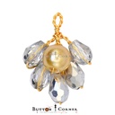 TearDrop Design Crystal-Centre Pearl Button