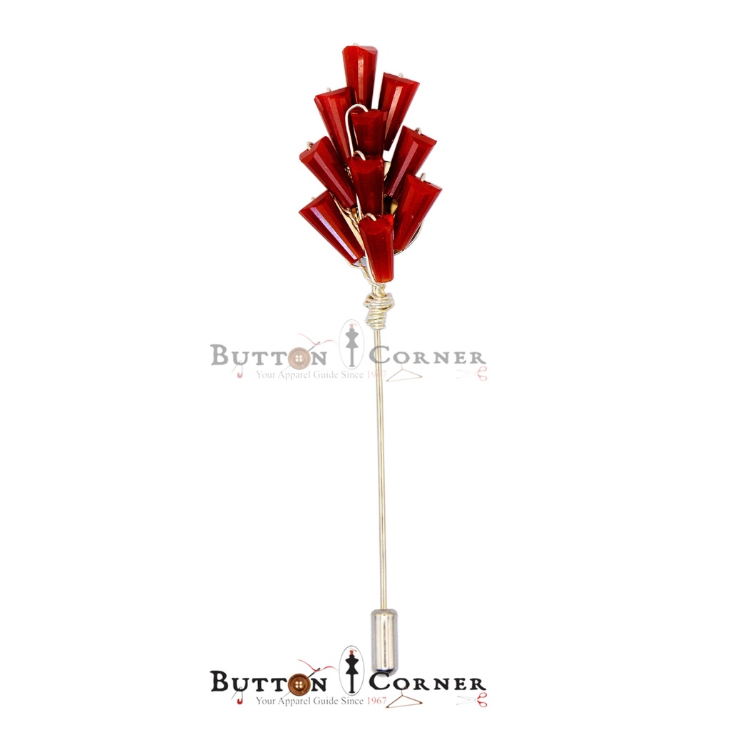 Covered Shape Crystals Lapel Pin
