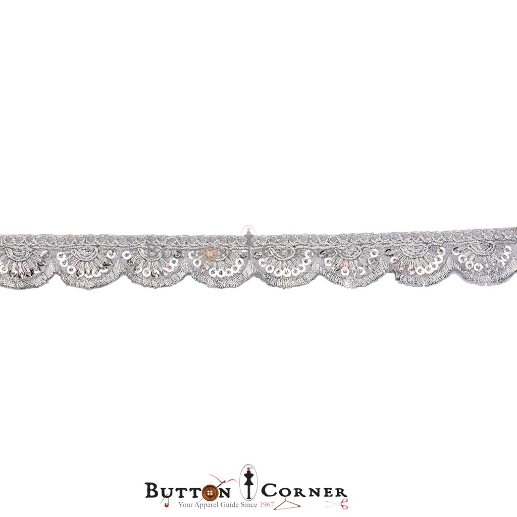 Fancy Metallic Yarn Sequence Lace