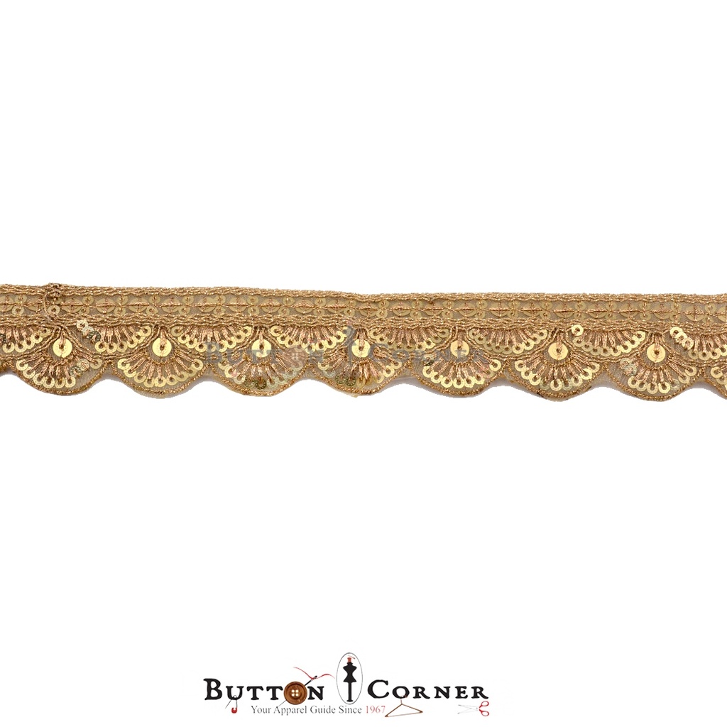 Fancy Metallic Yarn Sequence Lace