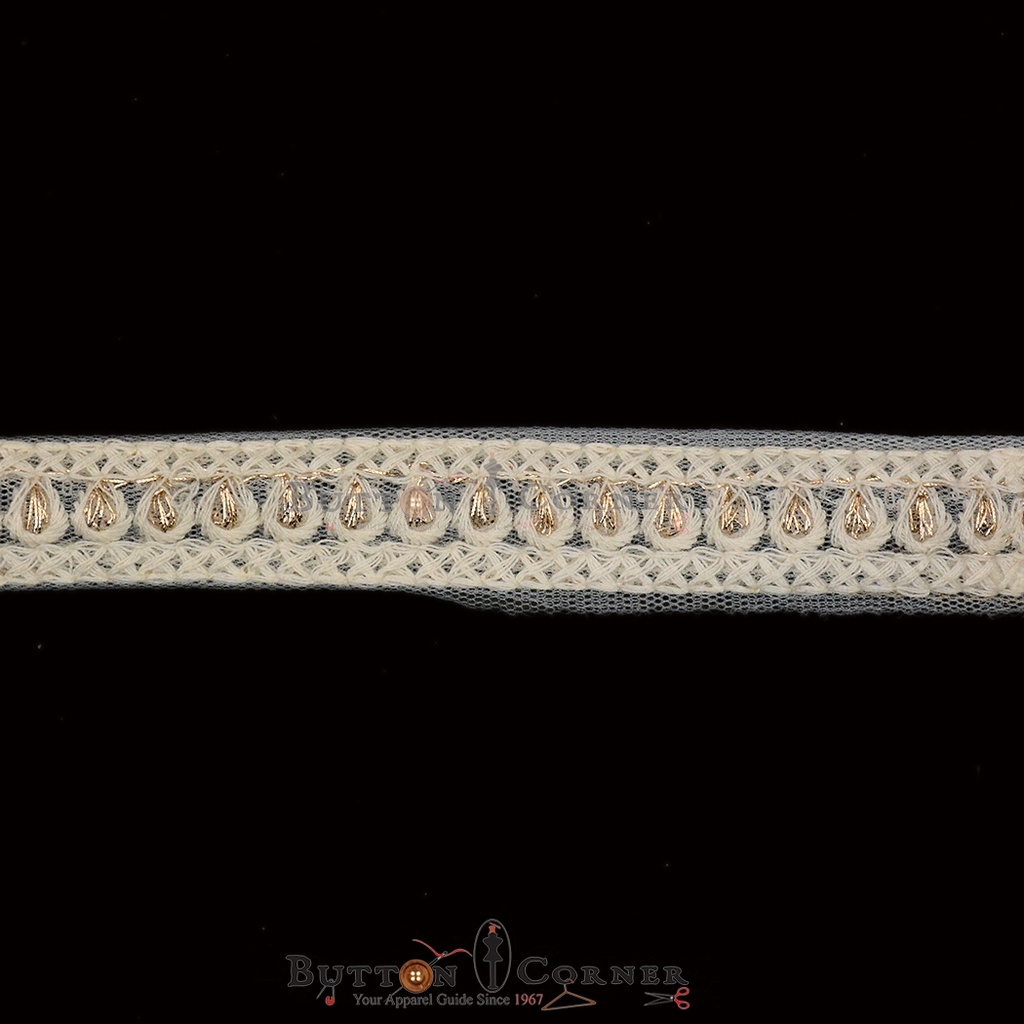Metallic Yarn Embroidery Net Lace