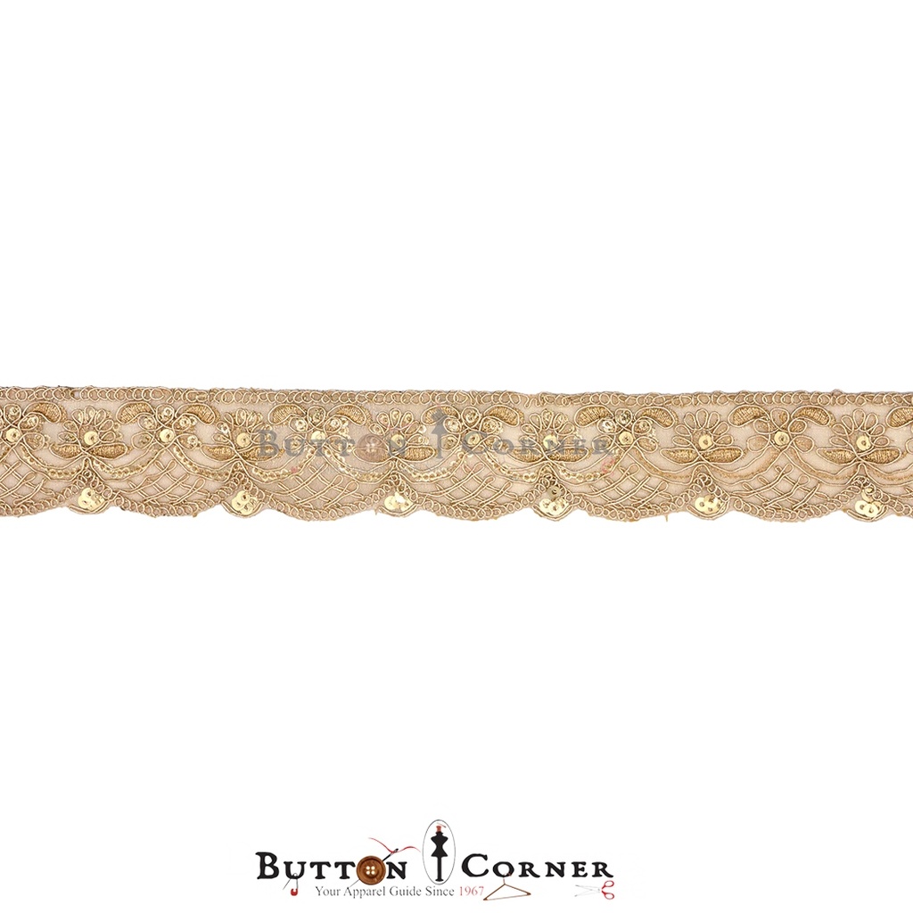 Fancy Metallic Yarn Sequence Lace