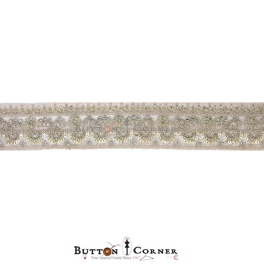 Fancy Metallic Yarn Sequence lace