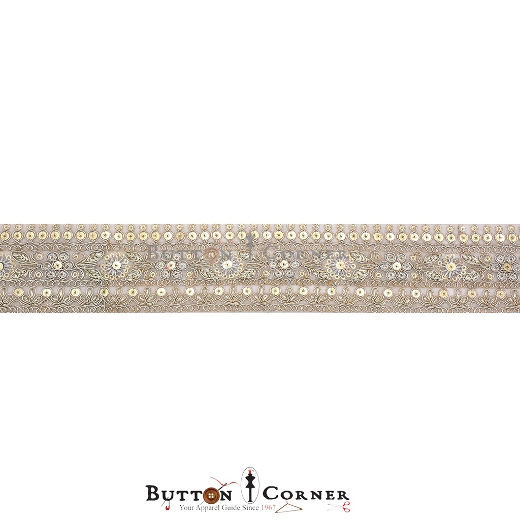 Fancy Metallic Yarn Sequence Lace