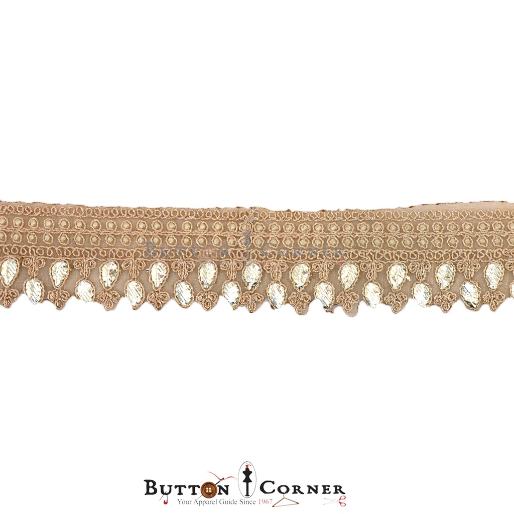 Fancy Metallic Yarn Gota Lace