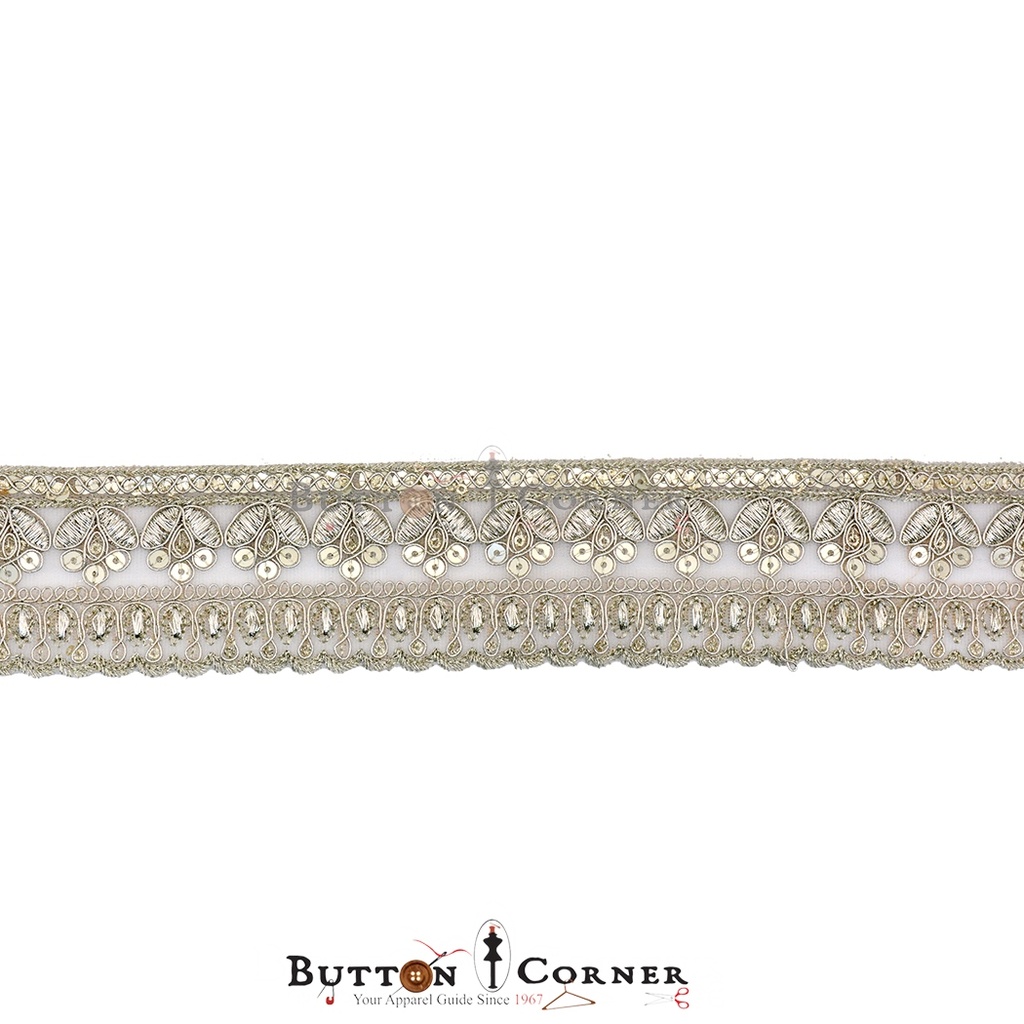 Fancy Metallic Yarn Sequence Lace