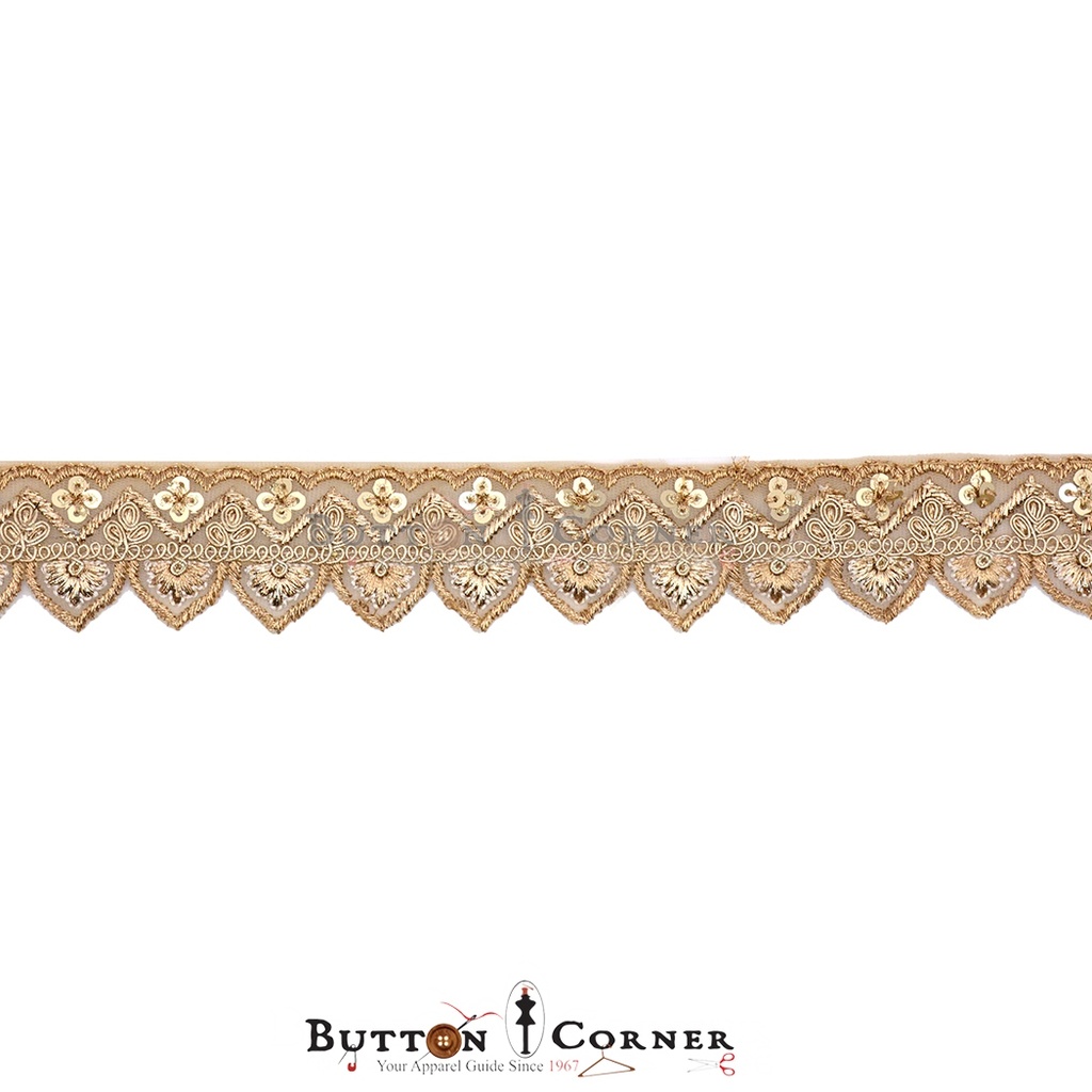 Fancy Metallic Yarn Sequence Lace