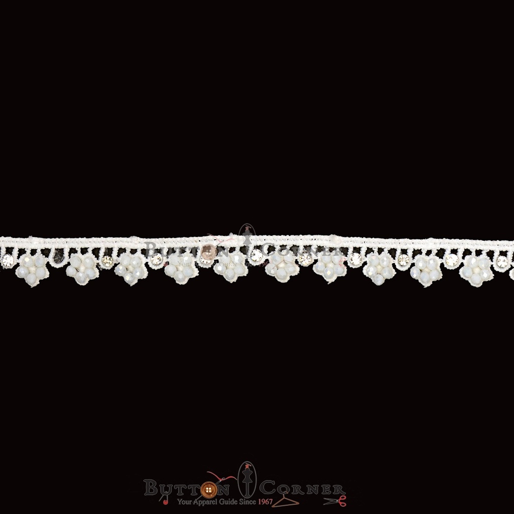 One Side Border Crystal Lace