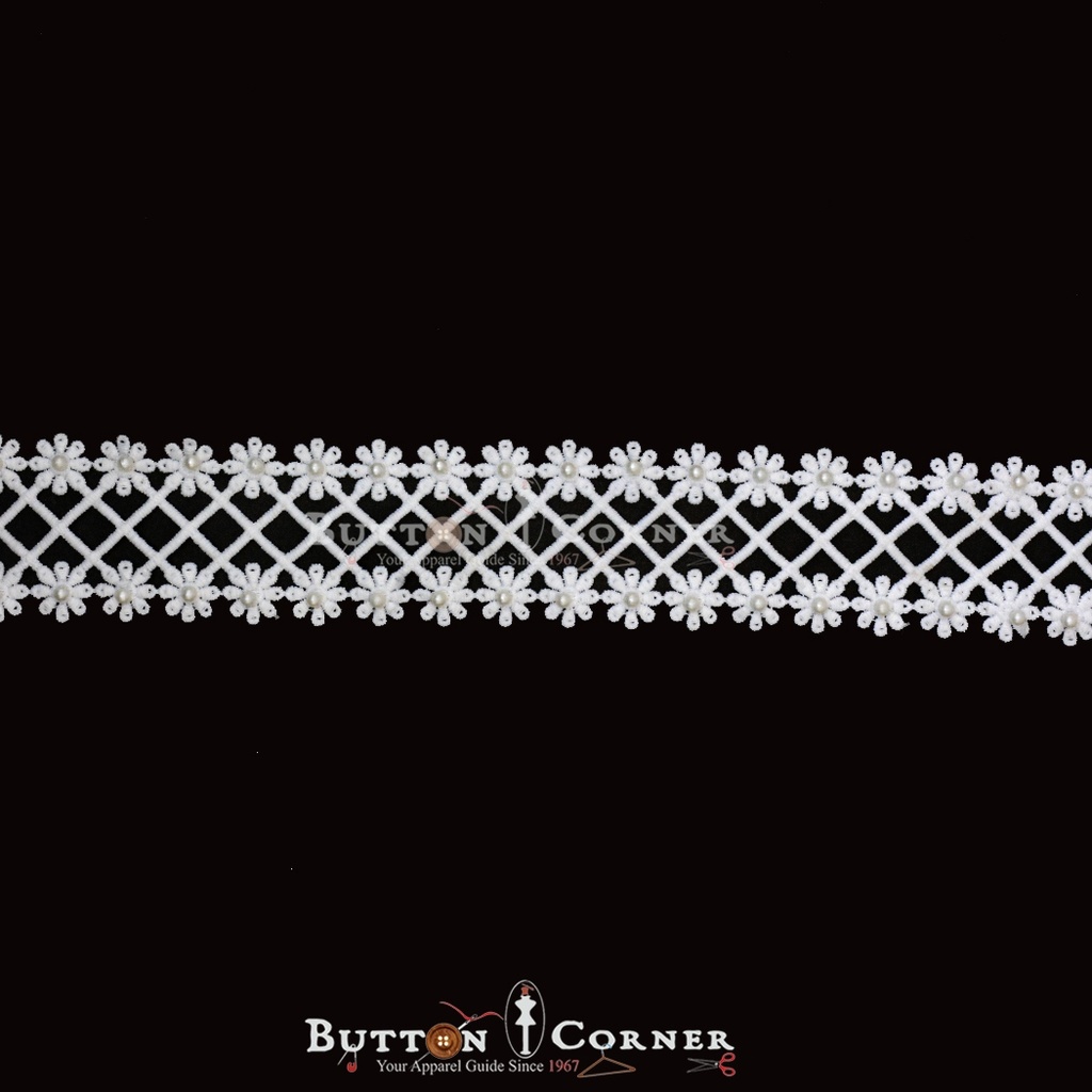 Double Side Border Lace With Pearl