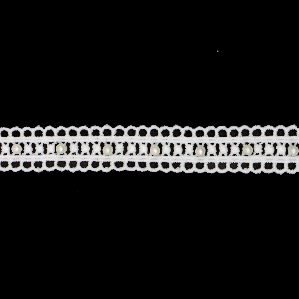 Double Side Border Lace With Pearl