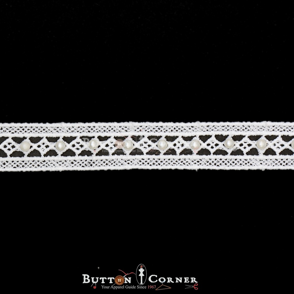 Double Side Border Lace With Pearl