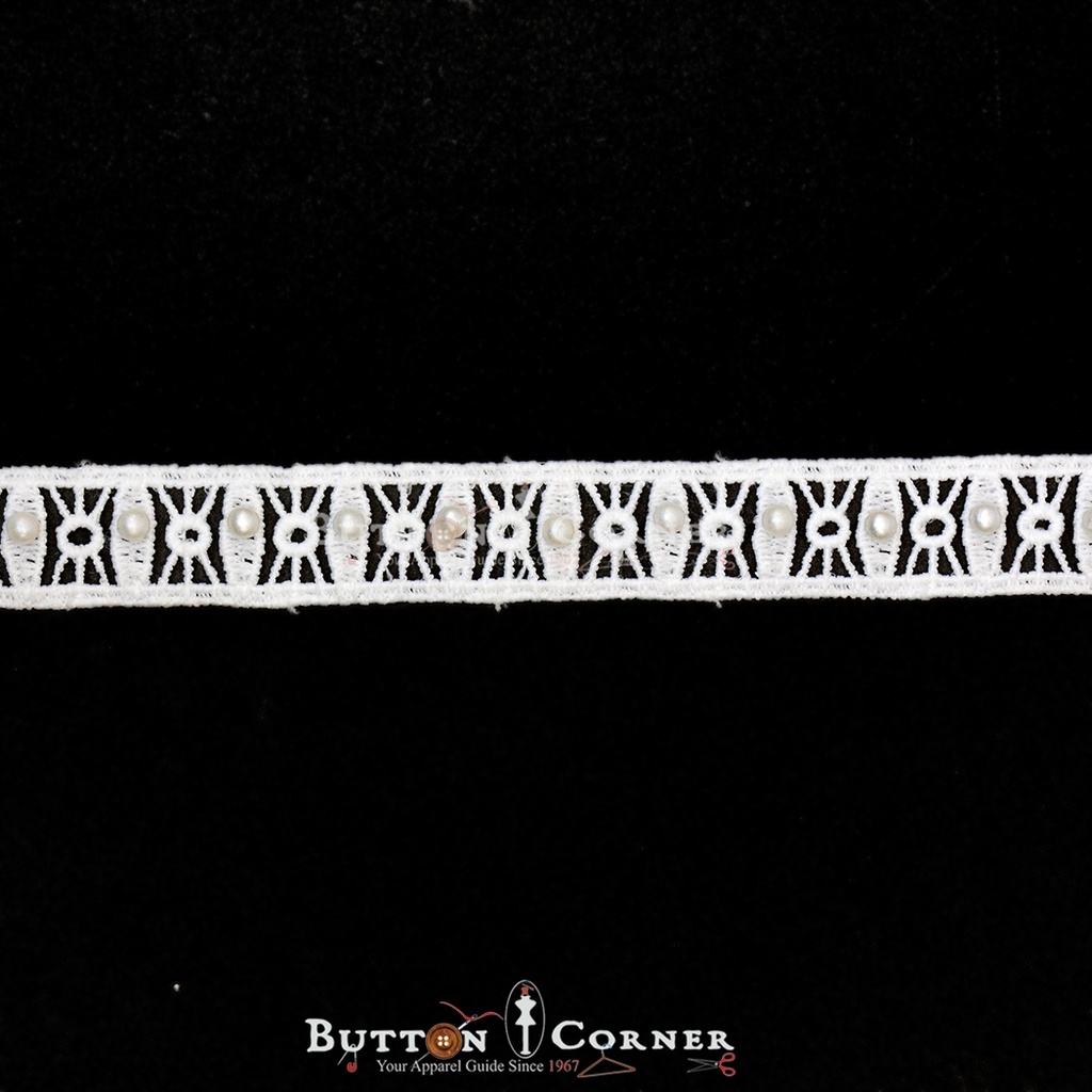 Double Side Border Lace With Pearl