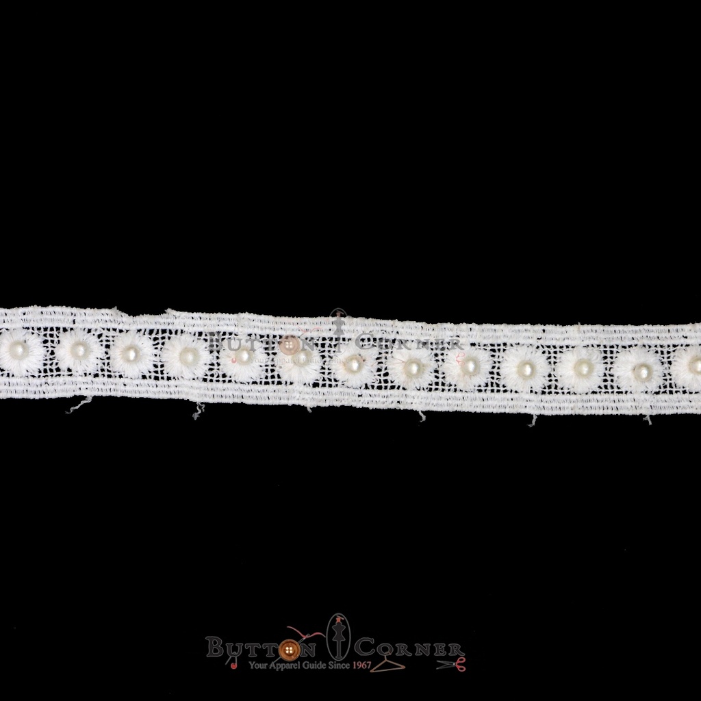 Double Side Border Lace With Pearl