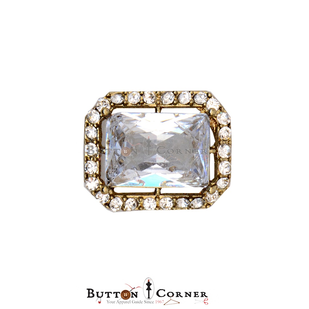Gold Base Fancy Kundan Button