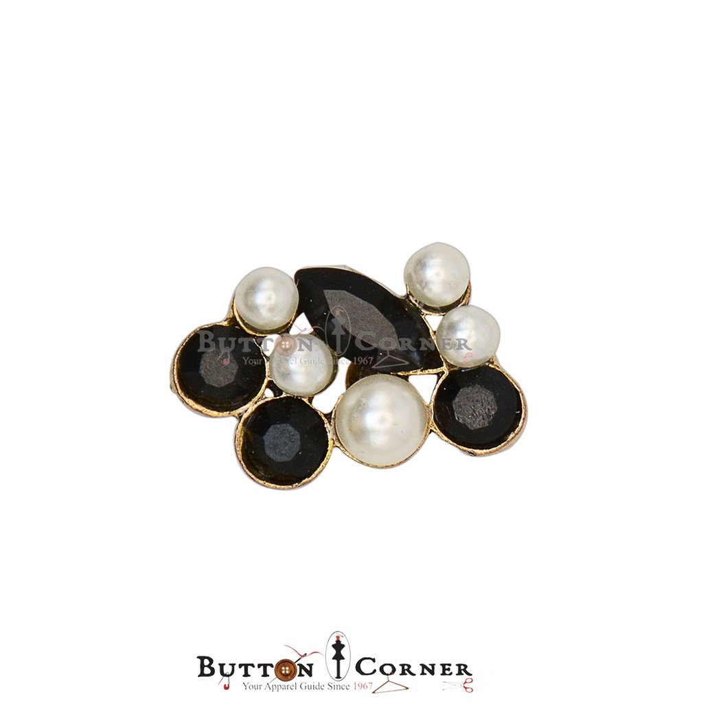 Crystal & Pearl Fancy Button