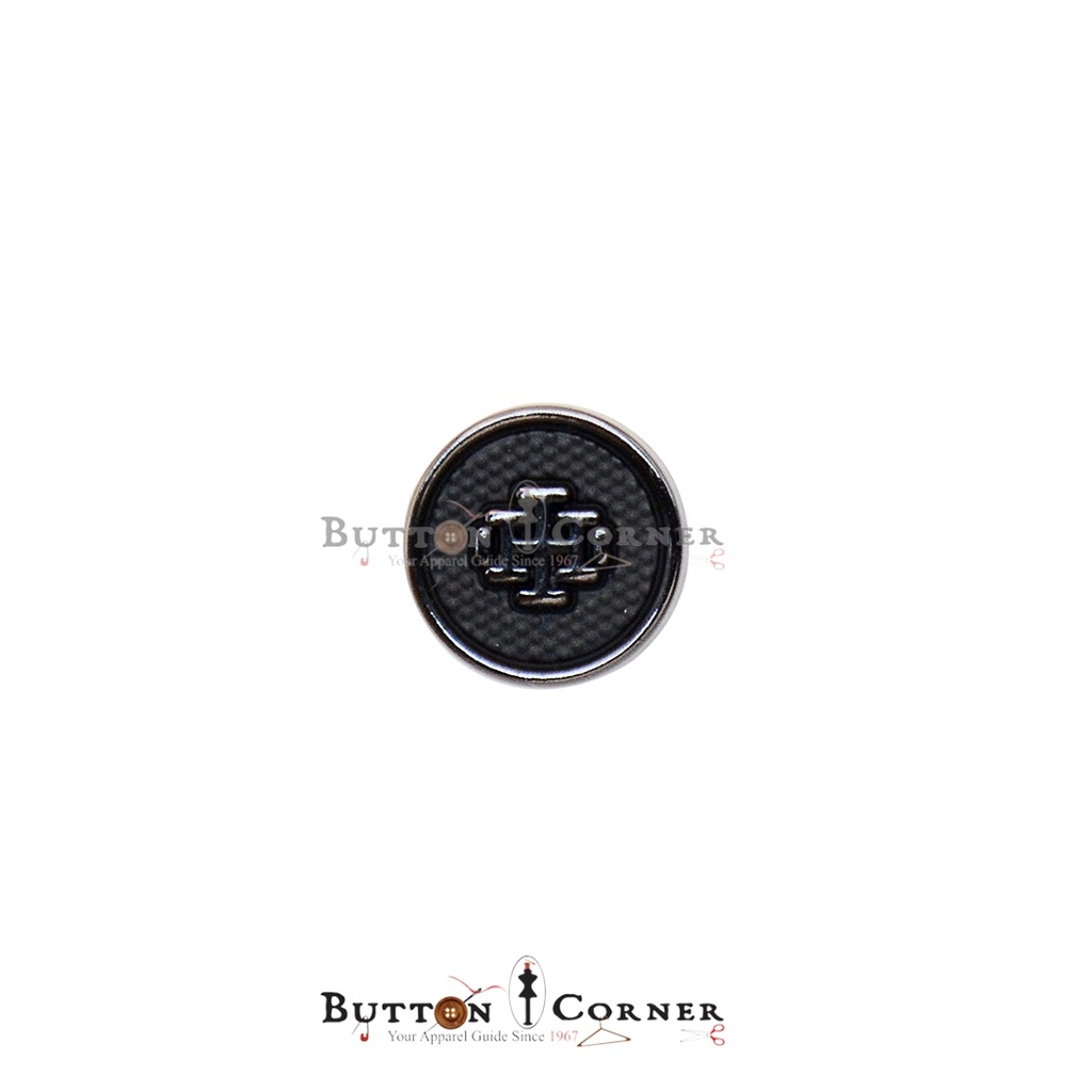 HI Logo Metal Shirt Button with Gun Black Base