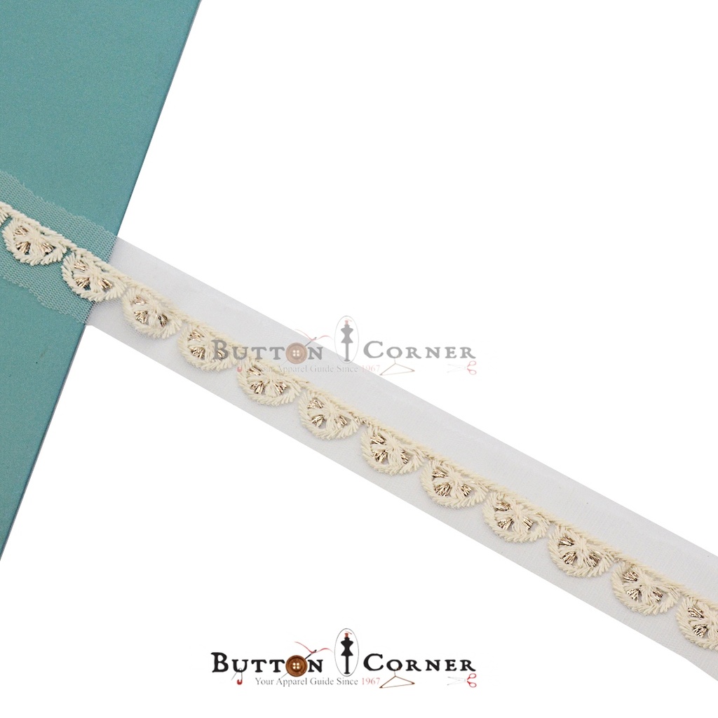 Metallic Yarn Embroidery Net Lace