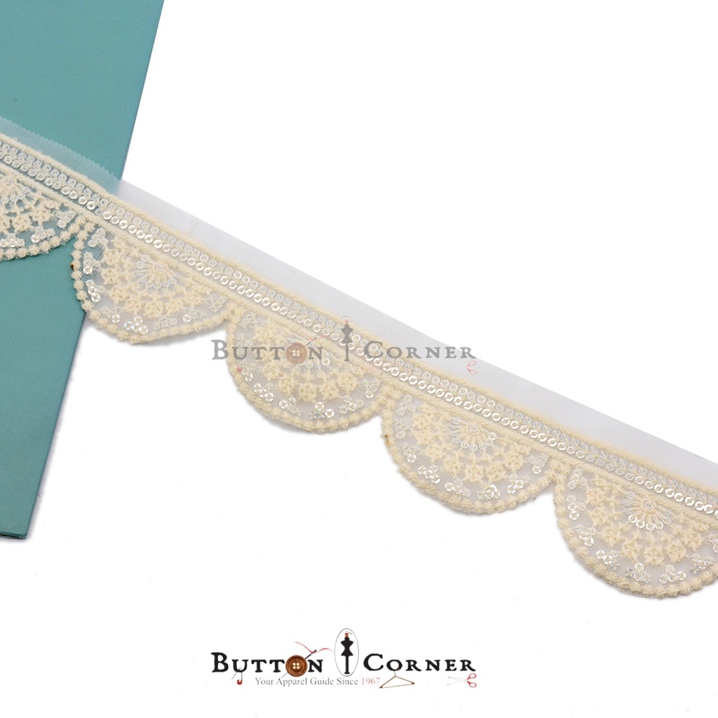Fancy Sequence Embroidery Net lace