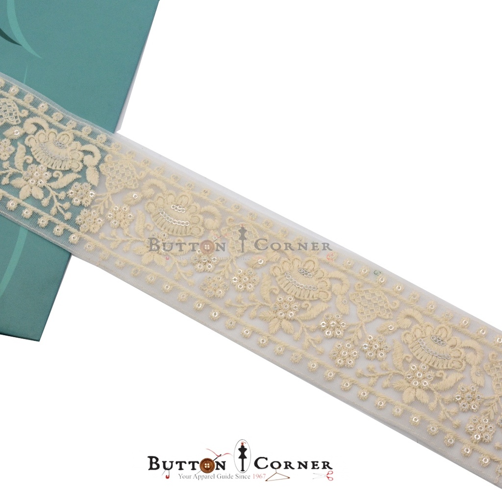 Fancy Sequence Embroidery Net Lace