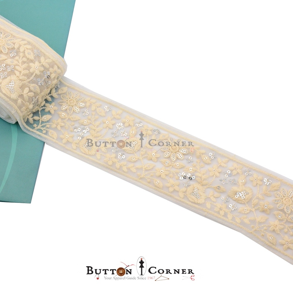 Fancy Sequence Embroidery Net Lace