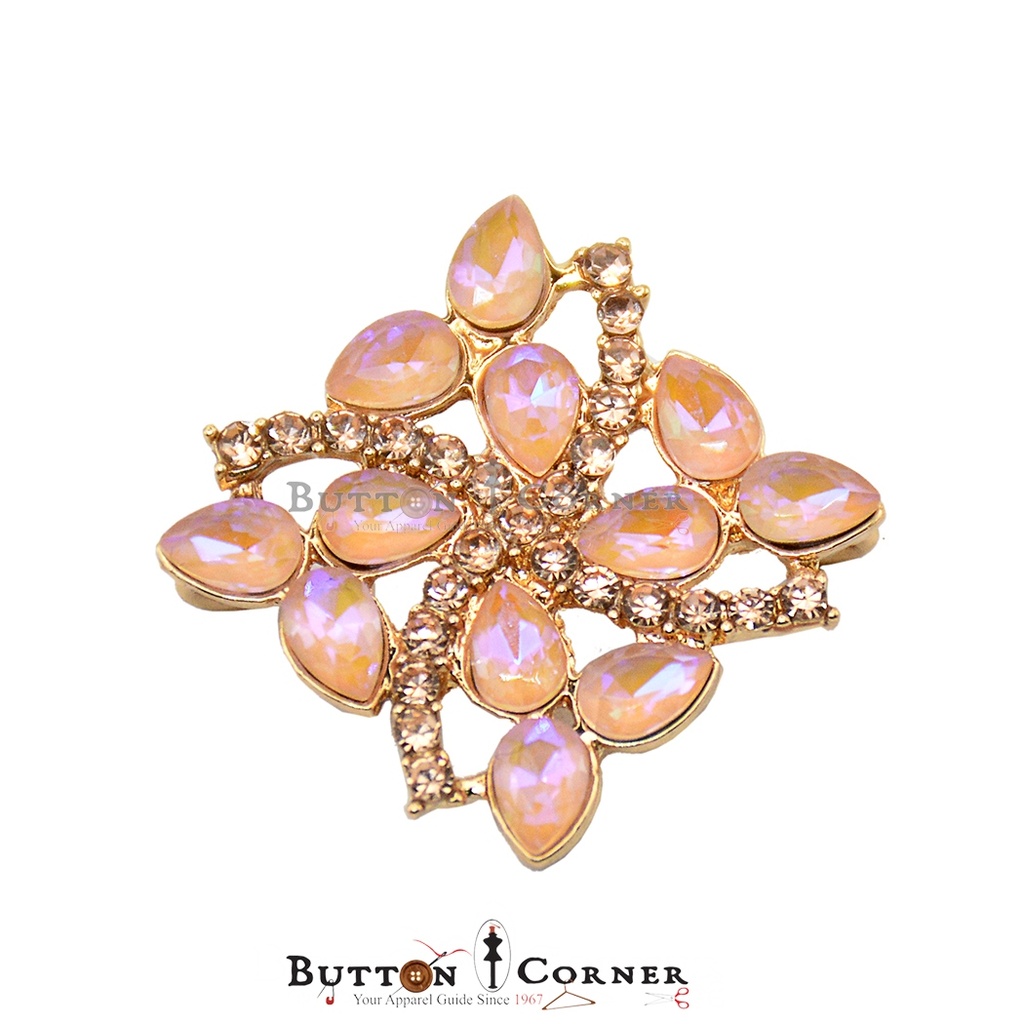 Rhombus Shape Crystal Fancy Button