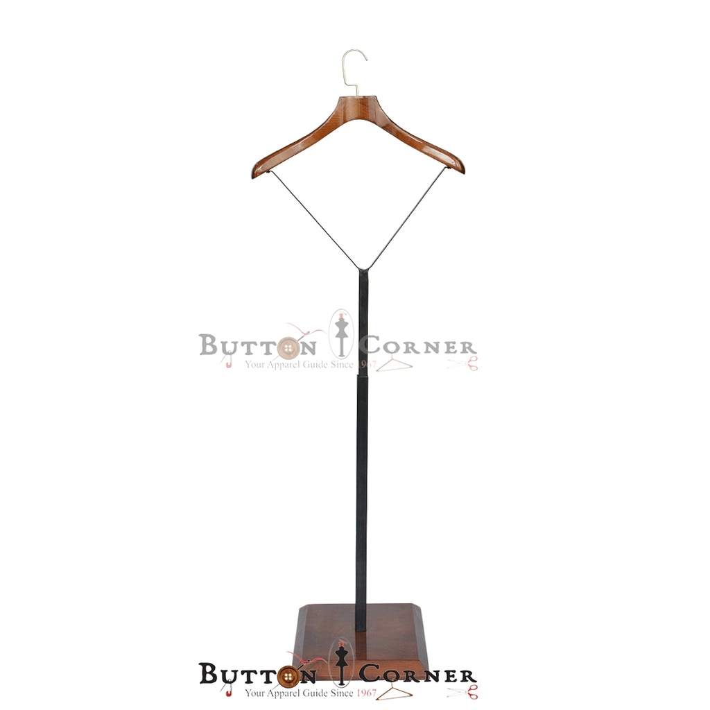 Metal Coat Stand with Wooden Base