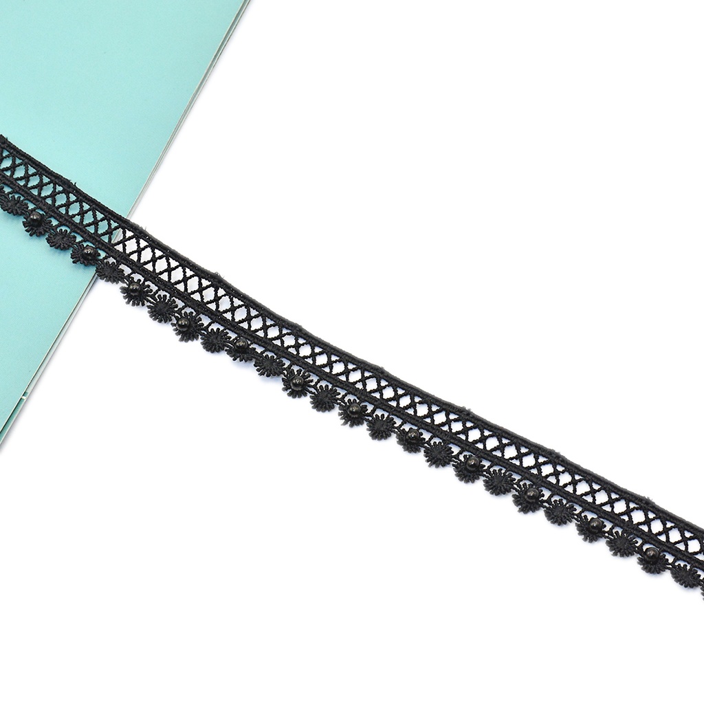 One Side Border Lace With Pearl