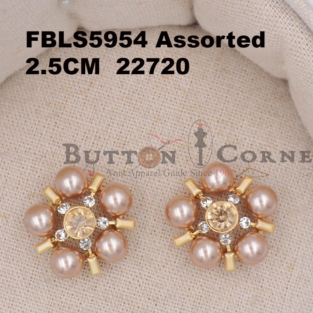 Pearls With Rhinestones Fancy Button