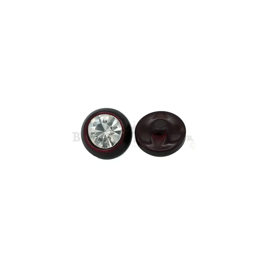 Round Crystal Embellished Shank Button
