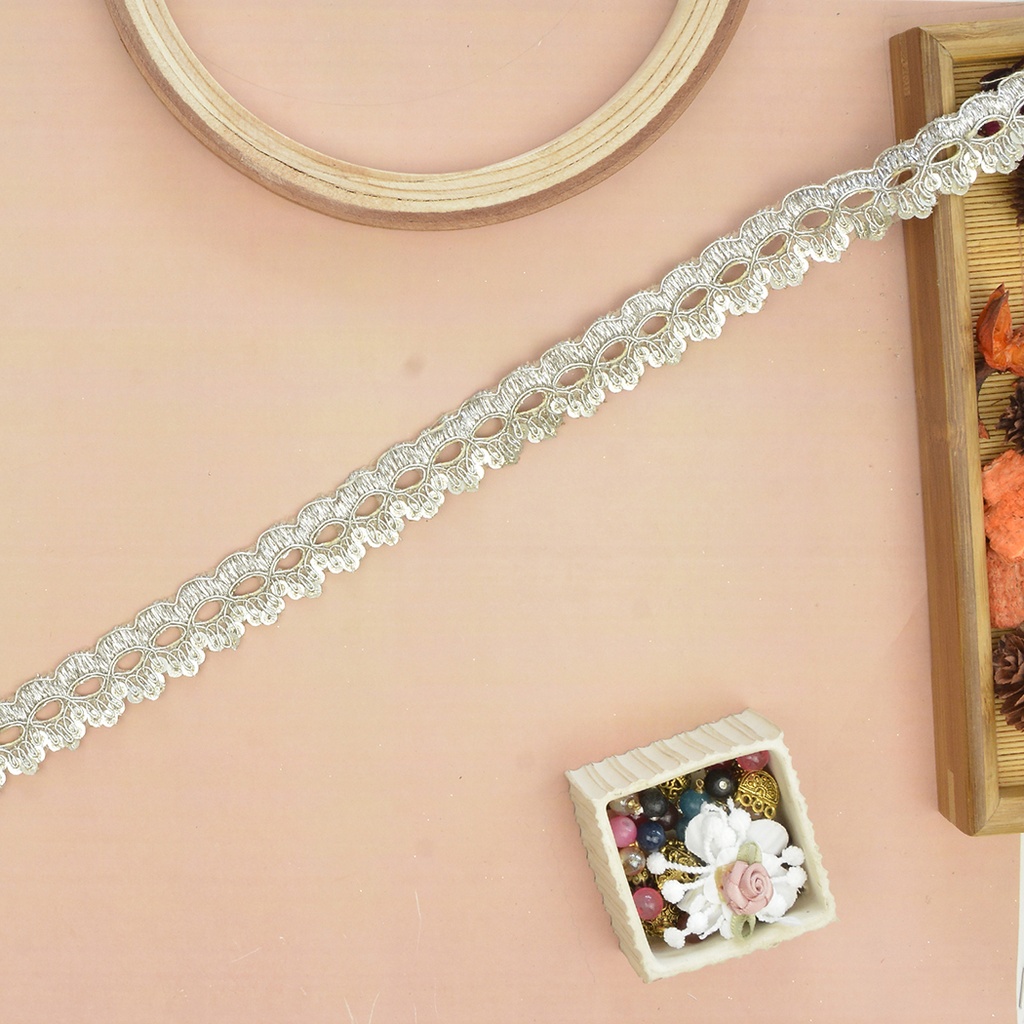 Fancy Metallic Yarn Sequence Lace