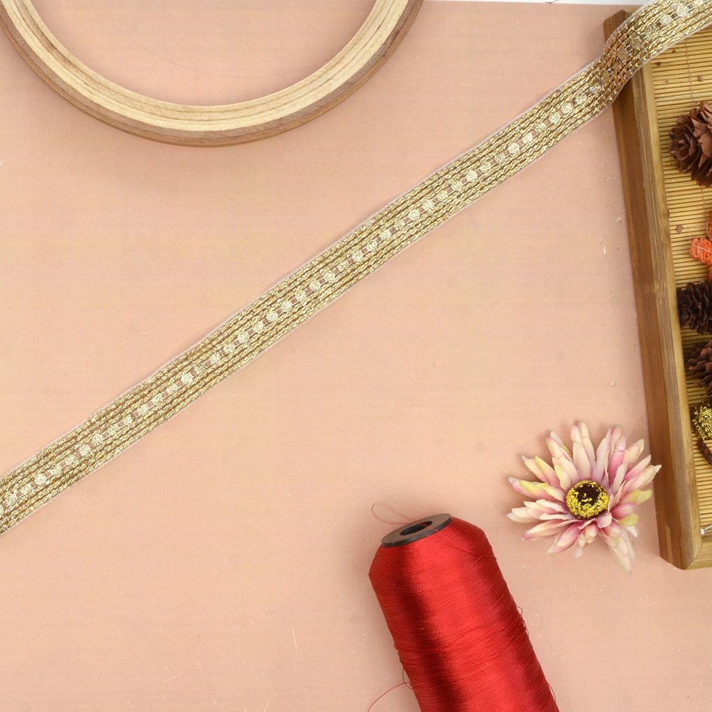 Fancy Metallic Yarn Sequence Lace