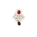 Silver Base Fancy Kundan Button