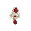 Silver Base Fancy Kundan Button