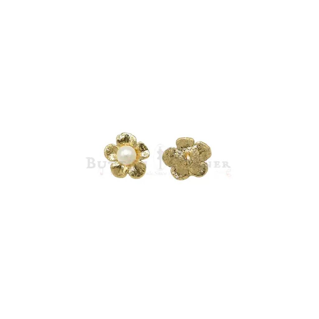 Floral Design With Pearl Metal Button