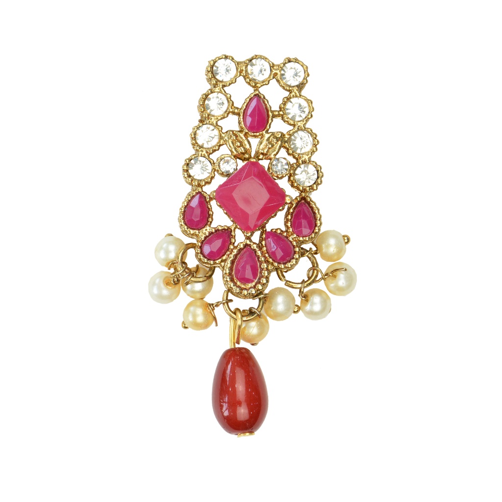 Fancy Button With Hanging Pearls