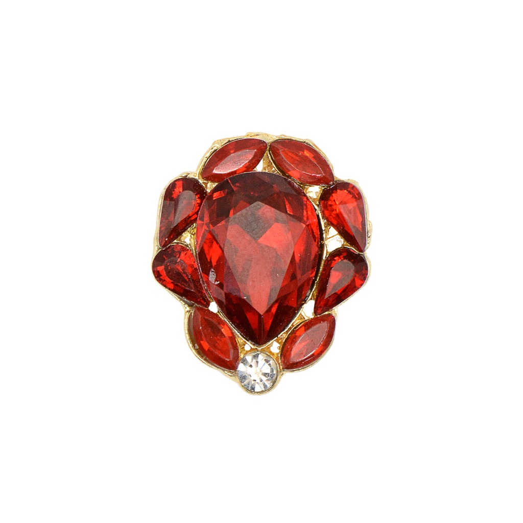 Gold Base Crystal Fancy Button
