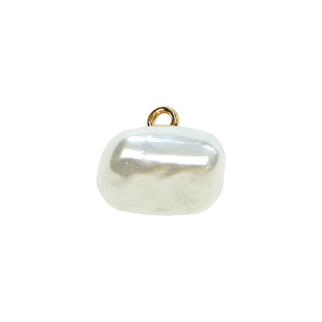Rounded Edge Square Marble Button with Gold Metal Loop