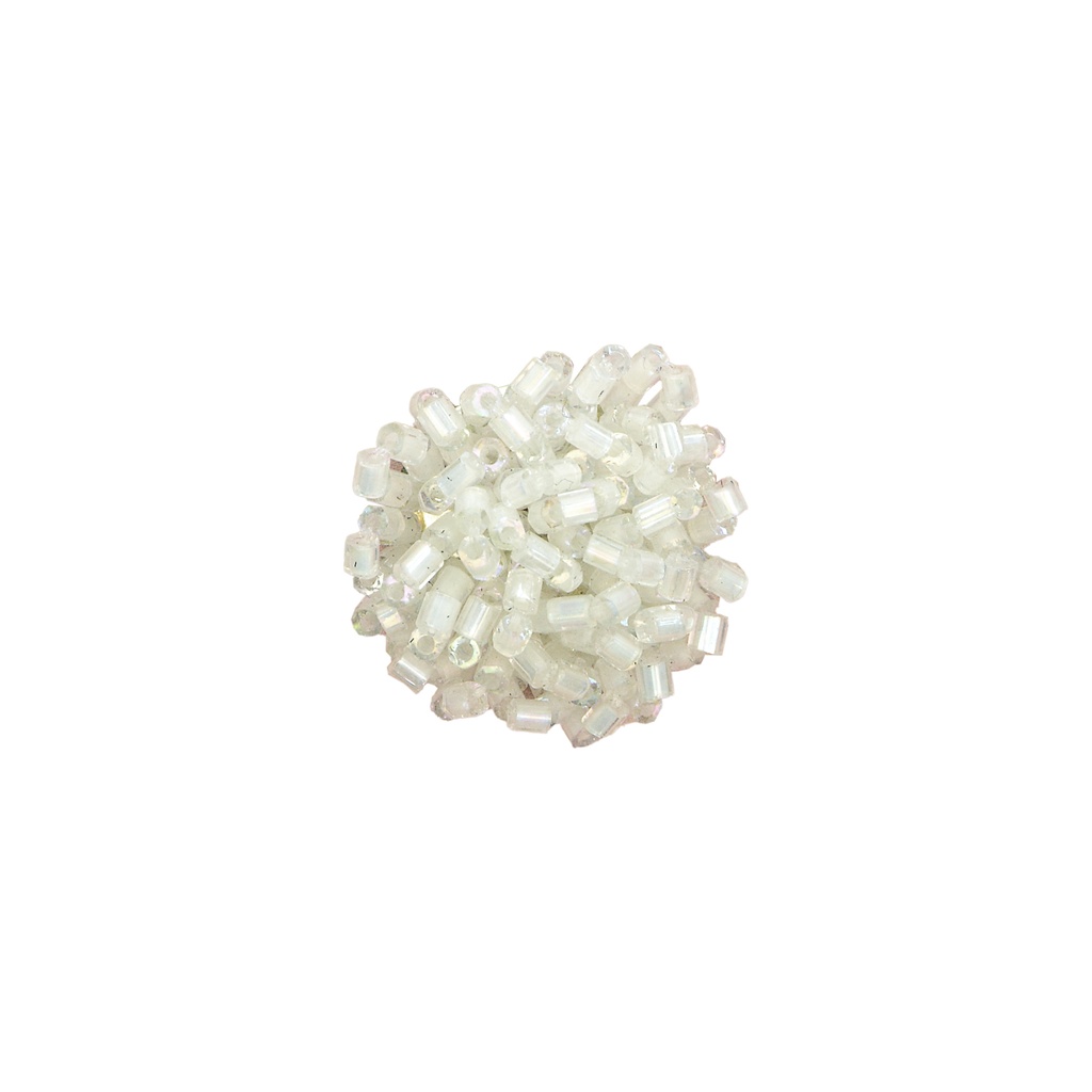 Elegant Shimmering White Glass Bead Cluster Button for Festive Outfits