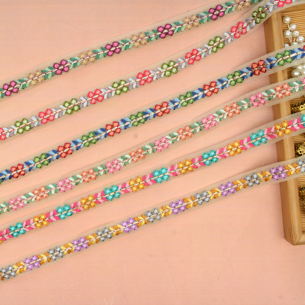 Fancy Metallic Yarn Embroidery Net Lace